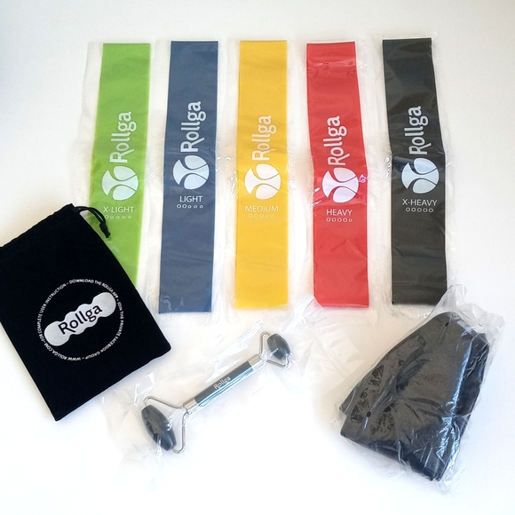 ROLLGA Foam Rollers Complete Set 5 Resistance Bands Exercise Ball Facial Roller - Picture 10 of 16